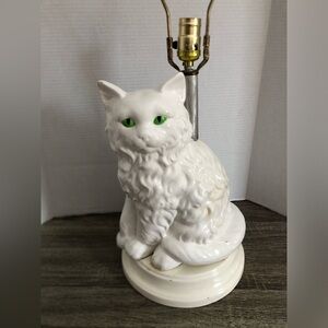 80s Ceramic Cat Table Lamp